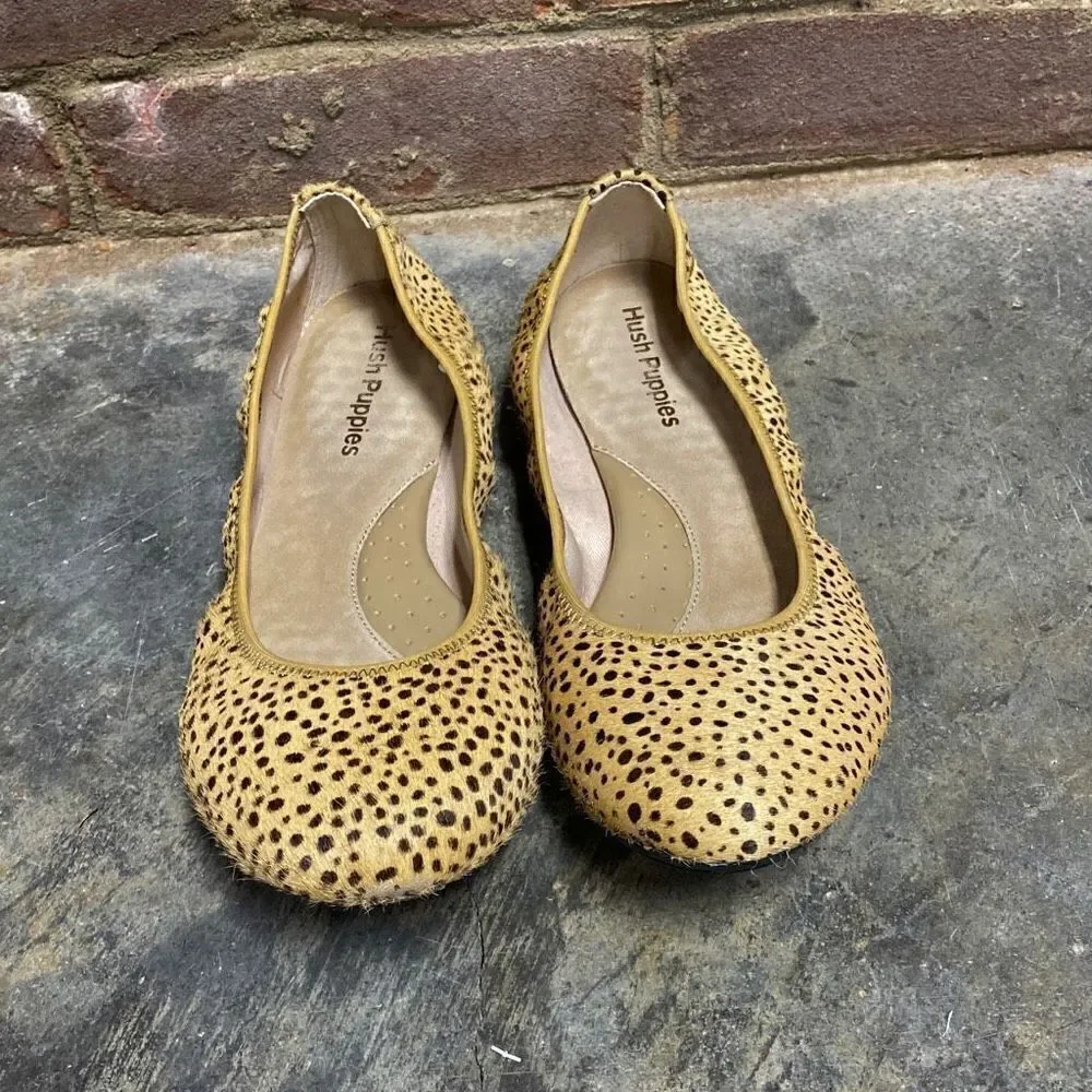 Hush Puppies Chaste Spotted Calf Hair Ballet Flat Size 7.5
